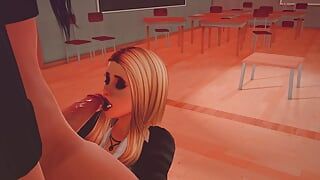 Cute blonde fucks with Futa Teacher