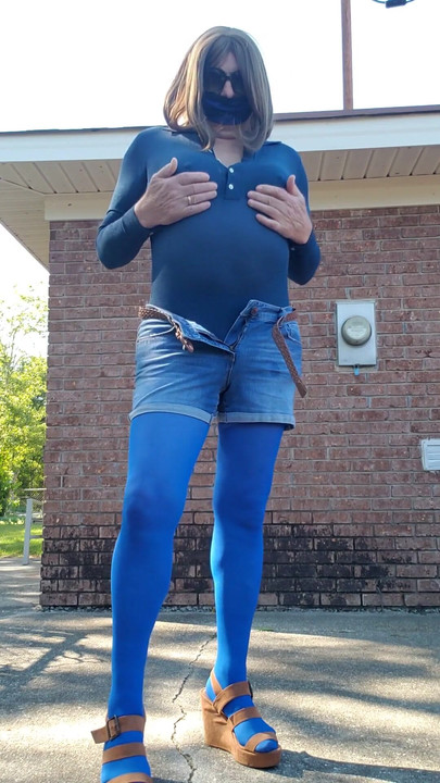 Must-see moment from "Sexy Cd outdoors pantyhose leotard feeling myself tease."