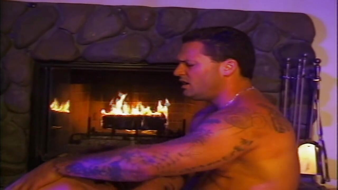 Young Brunette Babe Fingers Herself to Orgasm by the Fireplace