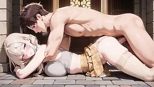 Azdırıcı büyük memeli ekose etekli ikizler antik geçitte durmadan dolduruluyor