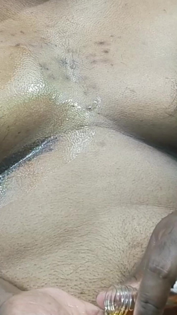 Boobs pressing using oil