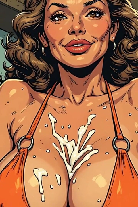 3D Cum on Breasts Art