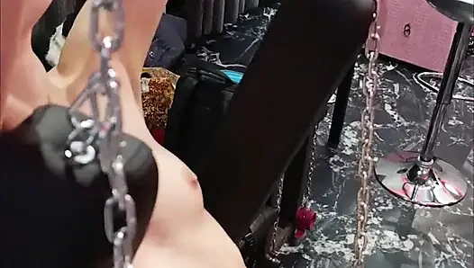 BDSm hotel, fickmaschine, bondage, sperma im gesicht
