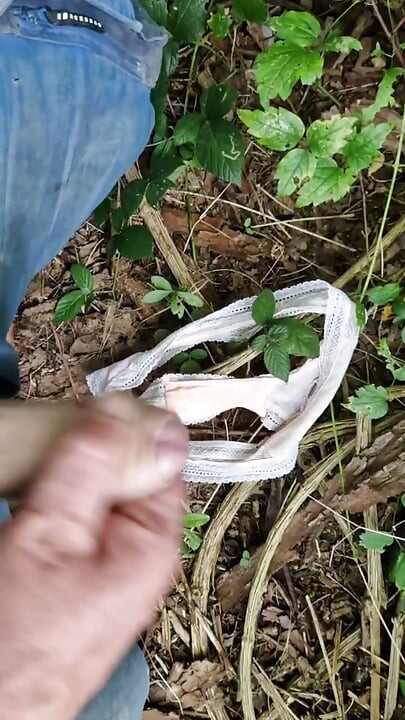 Used panties found in the forest