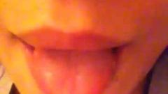 Licking lips