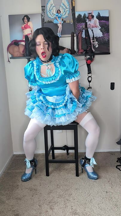 Sissy Candy Playing with Dildos Part 1