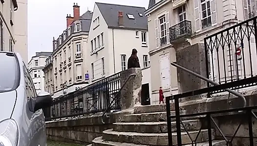 France Babe Eating Cum in Sex Store