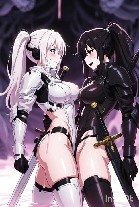 Dois cavaleiros espaciais anime, em uma nave espacial cheia de lodo
