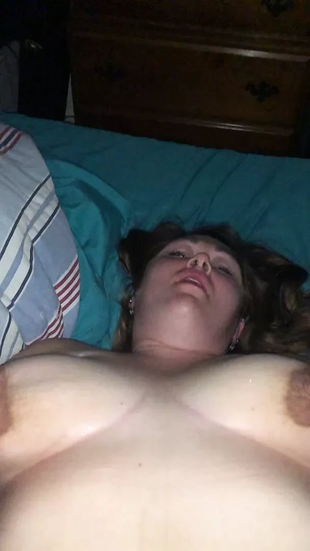Chubby wife milking tits