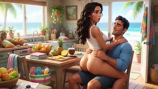 Beach House Jacuzi'de Partnerimin En Yakın Arkadaşıyla Gizli Yaz Sıcağı (Ai tarafından Üretildi)