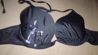 Cum on Padded Black Bikini Bra 32D