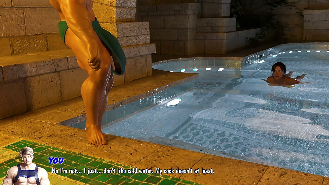 Lara Croft Pool Sex After Rescue Alpha Squeezes Her Big Boobs & Rails Her Ass