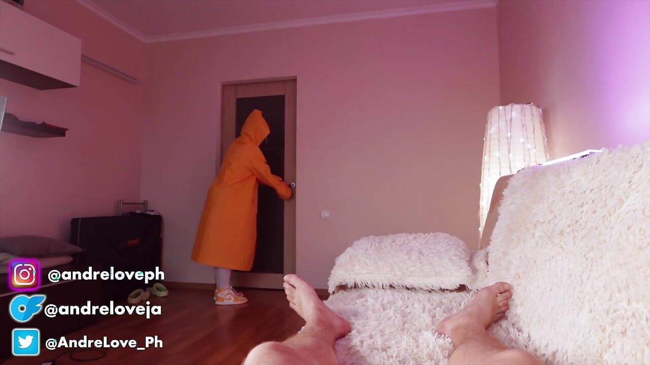 Girl in Yellow Raincoat Gets Her Tight Pussy Fucked Hard Andre Love [4k]