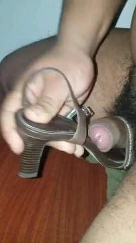 Fuck and cum on high heel sandals