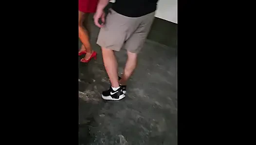 Hot and Naughty Wife Giving It to Friend in the Nightclub, Cuckold Proudly Registered the Horn