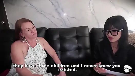 Die sekretärin wird ein paar dokumente zu ihrem chef nehmen, trifft seine frau und fickt sie am ende