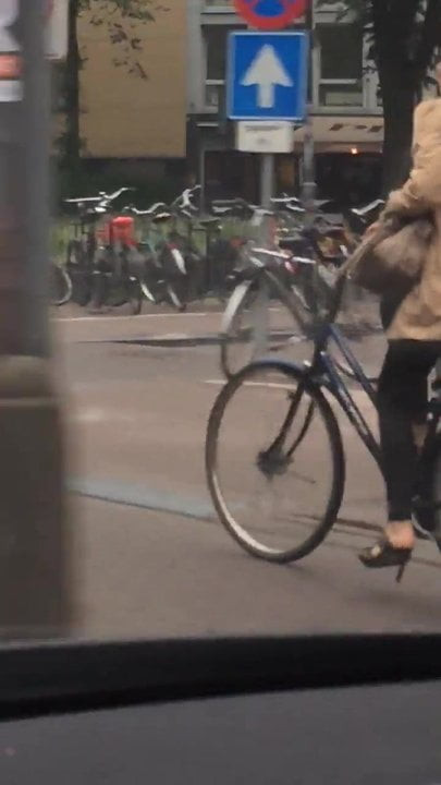 Ditch girl on bike