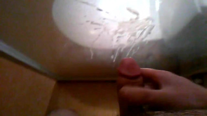 Huge cumshot load in shower - 8 straight cumshots!