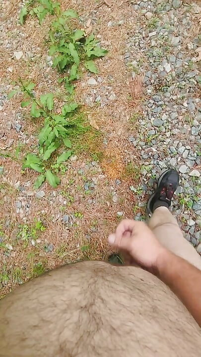 Naked and Jerking in a Random Driveway.