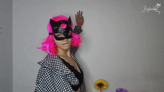 I'm so horny! My big natural tits and pussy mask are calling you
