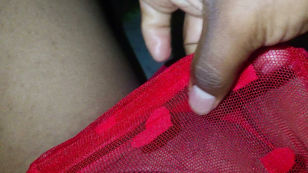 Cumshot with my girlfriend's red thong on