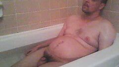 Masturbating in the bathtub for a while