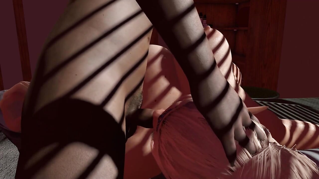 Big Thick Muscle Elf Girl Sucking a Small Penis