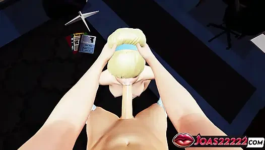 Горячая Cinderella Frenulum с большими сиськами лижет, фетиш с чувственными стонами и грязный минет, ведущий к сперме на лицо