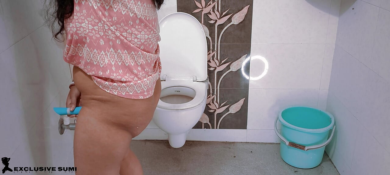 Caught my hot wife masterbating at bathroom and fucked hard to multiple orgasm and squirting.