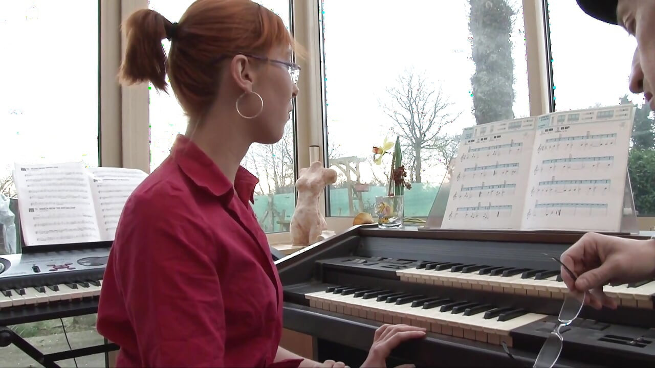 Ginger teen gets fucked by her piano teacher