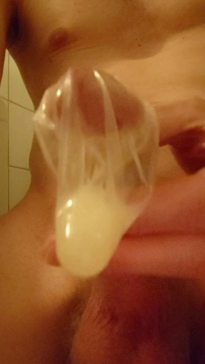 Close up condom cum