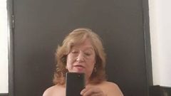 Out in a public bathroom! Mature bbw Latina woman hairy puss