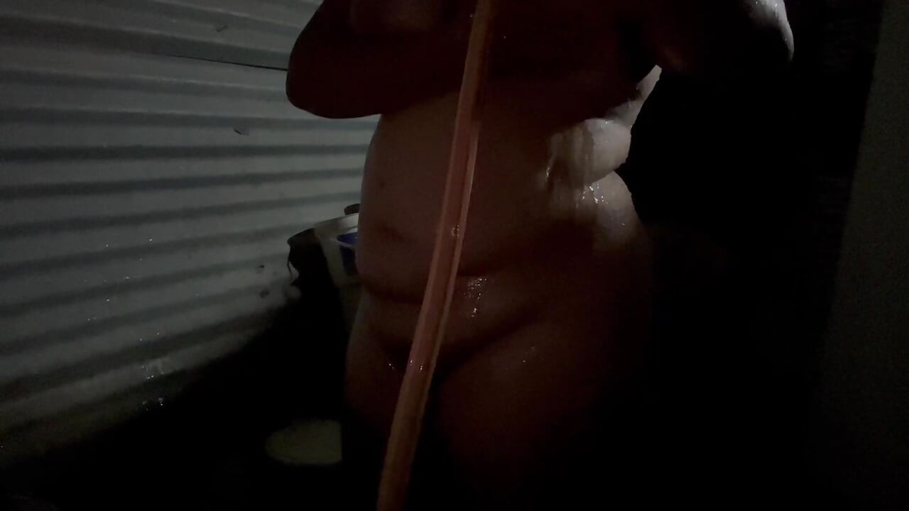 Girl records herself while taking a very sensual shower by touching her tits very rich and that tight pussy she has.