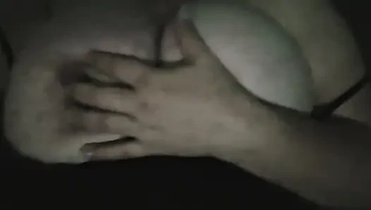 Playing on my tits in the evening