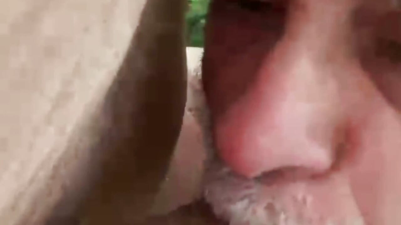 Dangerous Outdoor Blowjobs. Nypster Swallows Cum From a Bum's Gigantic Cock