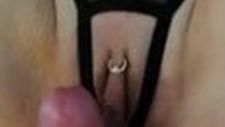 Close up fuck with huge cumshot on hot bitch