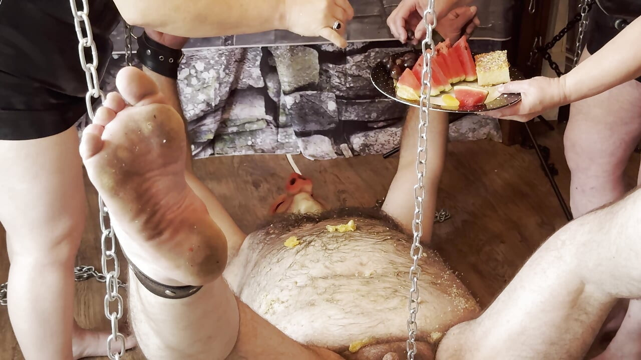 Part one:- Domina Satana and Mistress Izar Humiliates Satana's Piggy.