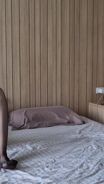 Emotional moment from "Caught on Masturbating Step Sister. My stepsister seduced me. Masturbation in pantyhose, tights fetish"