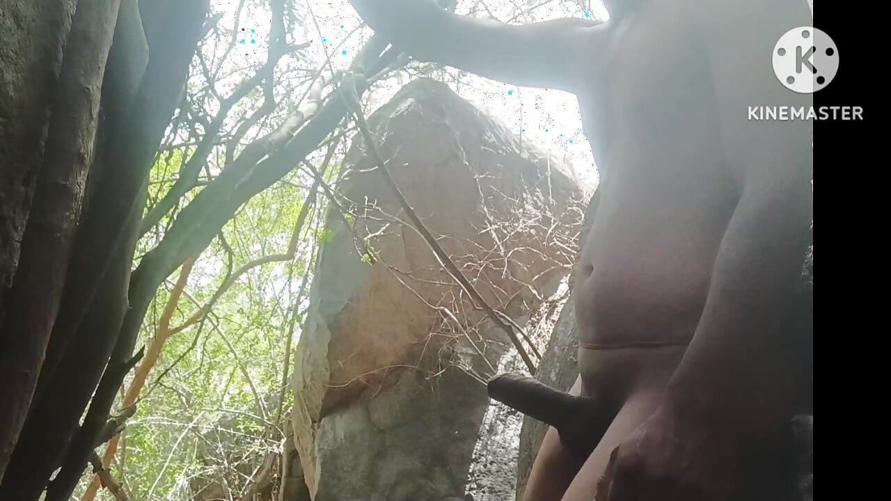 Village stone forest masterbathing boy in woman