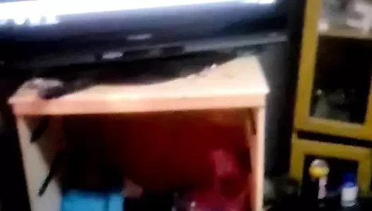 Fucking my fat filthy wife while watching video of me fucking tight petite teen step daughter & cum in her fat pussy free video