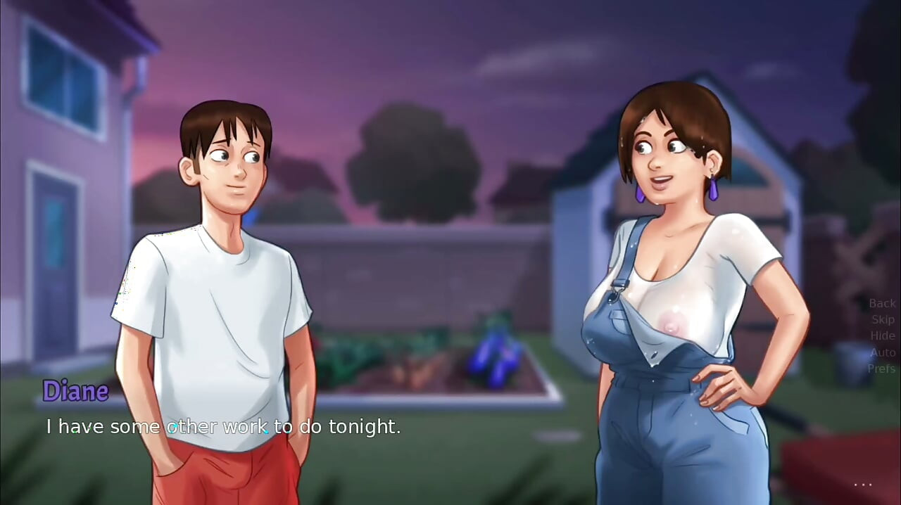 Monster cock Anon and big boobs Diane gets each other wet outdoor - summertime saga gameplay