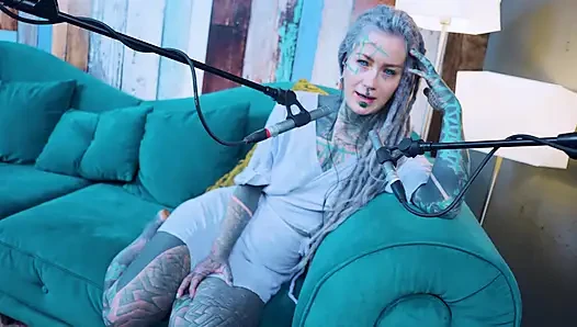 I talk about K - Kindness - ASMR podcast SFW talking goth skinny girl dreadlocks tattoo model inked girl