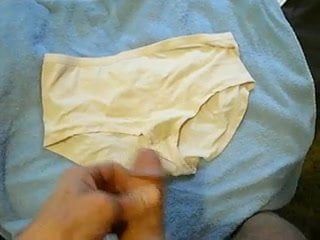 Cumming on wife's cunt stained panty's