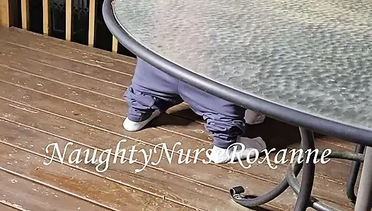 BBC Cucks Husband Outside on Deck