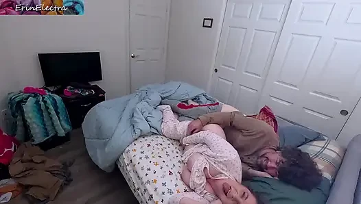 Bare bottom stepsister shares a bed with stepbrother