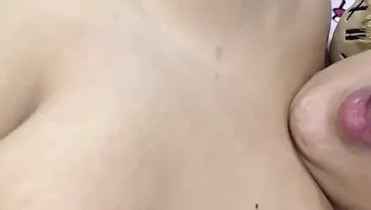 She bounced my huge tits and massaged them very tasty
