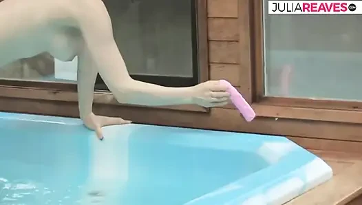Sexy teen slides a huge dildo into her pussy then fucks hard