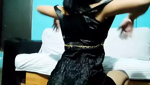 sexy brunette dancing