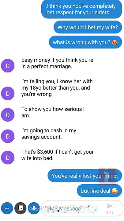 My husband bet his 28-year-old apprentice that he couldn't fuck me... I made him lose the bet.