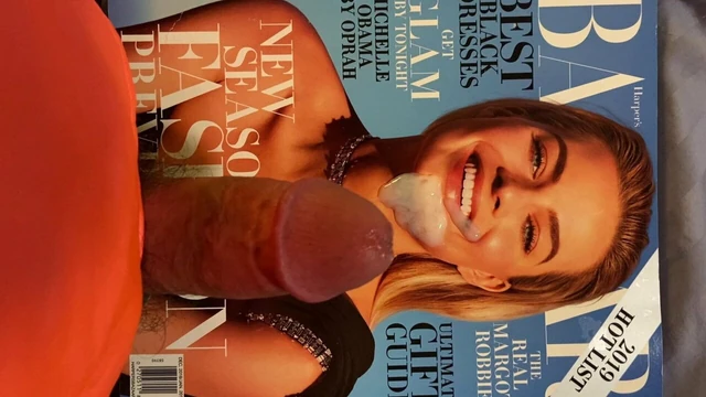 Cumming for Margot Robbie and licking it up 7